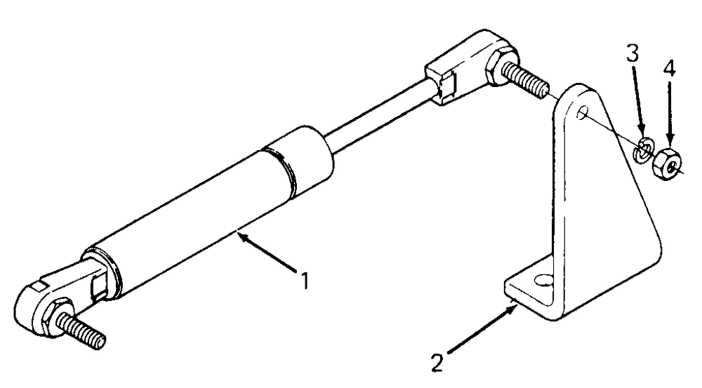 Gas Spring Kit Diagram and Parts List for 1105 0350039U-135292100-135292399-136292100 Cub Cadet Lawn Tractor